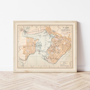 St John&#39;s Newfoundland Canada 1900 Map | Fine Art Print
