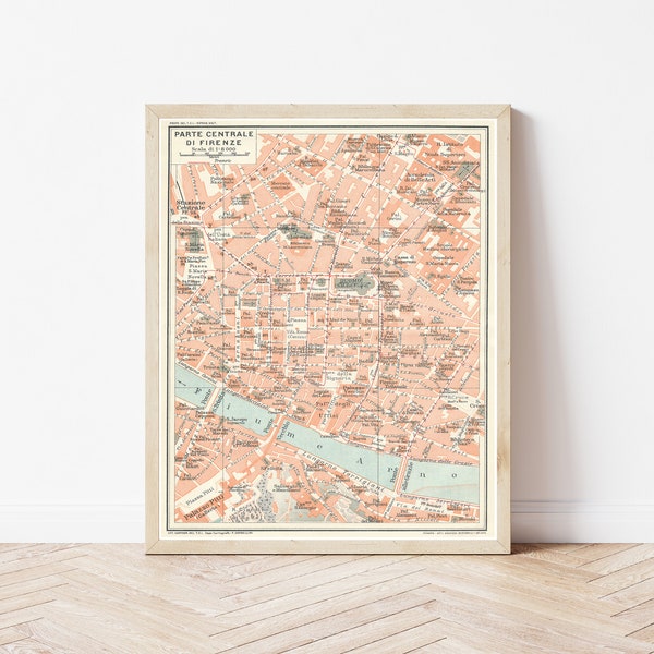 Florence Italy 1927 Map Fine Art Print