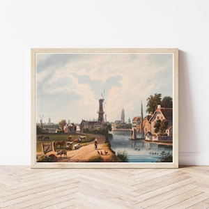 Utrecht Netherlands Cityscape View Circa 1825 Lithograph Illustration | Fine Art Print