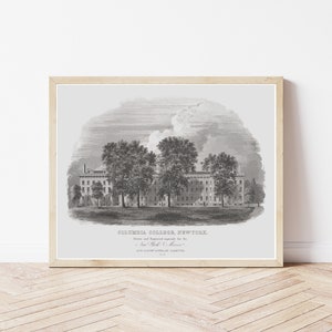 Columbia University 1828 Engraving illustration | Fine Art Print