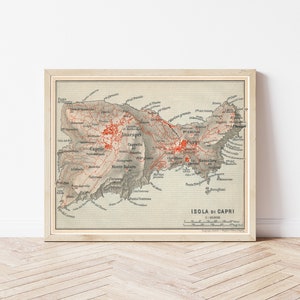Capri Italy 1908 Map | Fine Art Print