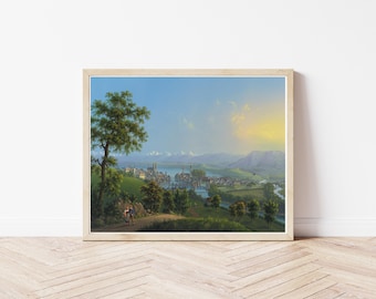 Zurich Switzerland View Circa 1825 Painting | Fine Art Print