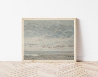 Tranquil Impressionist Beach & Seascape Circa 1860 Oil Painting | Fine Art Print