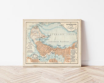 Carte de Vancouver, Canada 1907 | Impression d'art