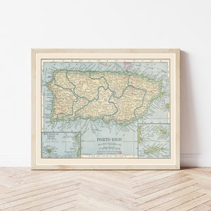Puerto Rico 1920 Map | Fine Art Print