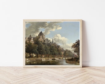 Amsterdam Netherlands Cityscape Canal View Circa 1670 Painting | Fine Art Print