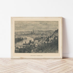 Rouen France View 1885 Engraving Fine Art Print