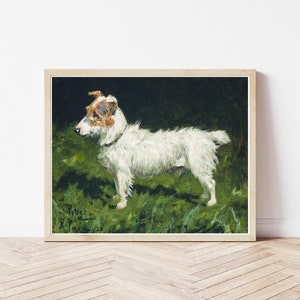 Jack Russell Terrier Dog Circa 1910 Oil Painting | Fine Art Print