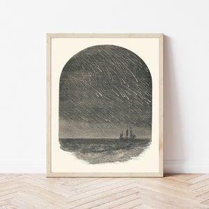 Meteor Shower Shooting Stars 1879 Book Illustration | Fine Art Print