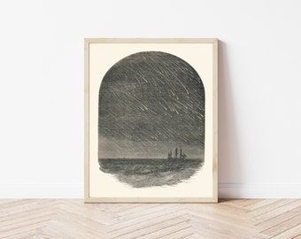 Meteorschauer Sternschnuppen 1879 Buch Illustration | Fine Art Druck