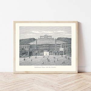 Castello di Schönbrunn, Vienna, Austria, 1906, incisione, illustrazione / stampa artistica