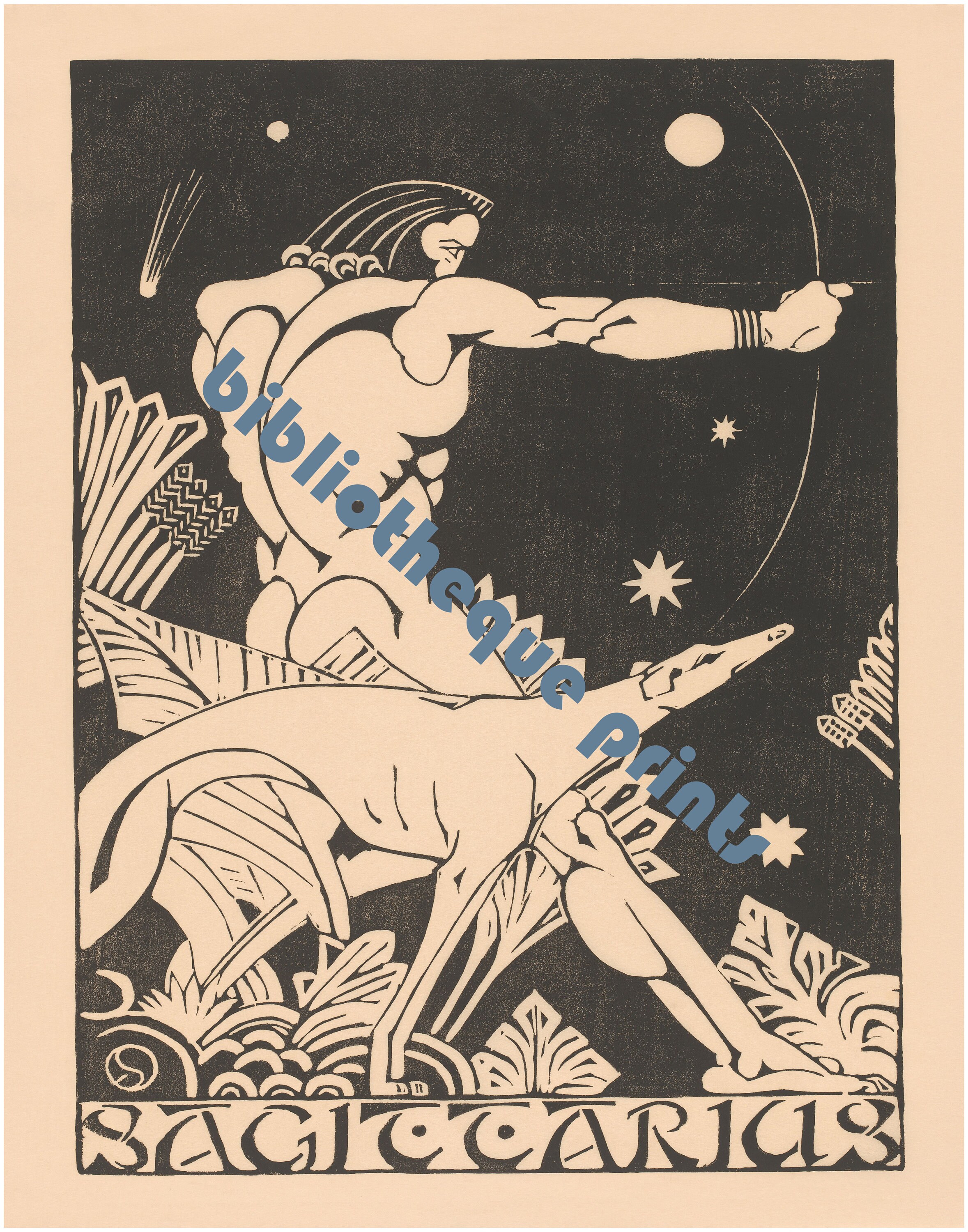 Sagittarius Zodiac Print: 1920s Art Deco Astrology Sign - Etsy