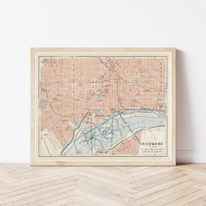 Richmond Virginia 1909 Map | Fine Art Print