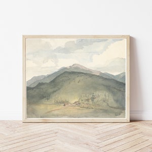 Mount Washington White Mountains New Hampshire Circa 1850 Watercolor Painting | Fine Art Print