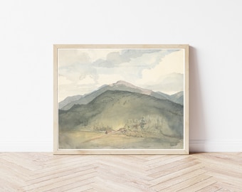 Mount Washington White Mountains New Hampshire Circa 1850 Watercolor Painting | Fine Art Print