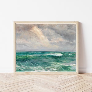 Ocean Waves Seascape Circa 1924 Oil Painting | Fine Art Print