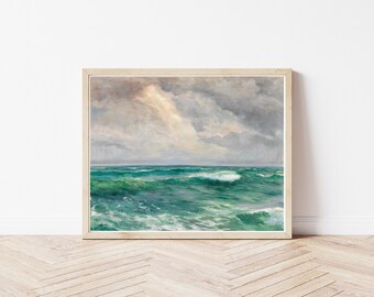 Ocean Waves Seascape Circa 1924 Oil Painting | Fine Art Print