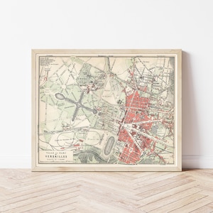 Mapa de Versalhes Paris França 1910 | Impressão de Belas Artes