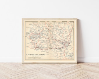Lisbon Portugal 1929 Map | Fine Art Print