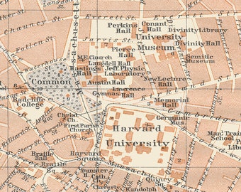 ハーバード大学とケンブリッジ、マサチューセッツ州 1909 年地図