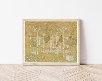 Póster/impresión artística de una escena de parque natural Art Nouveau de 1897