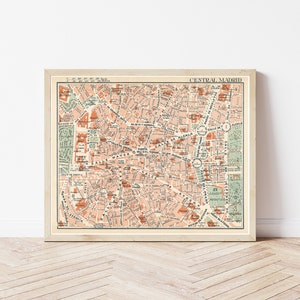Madrid Spanien 1929 Landkarte | Fine Art Druck