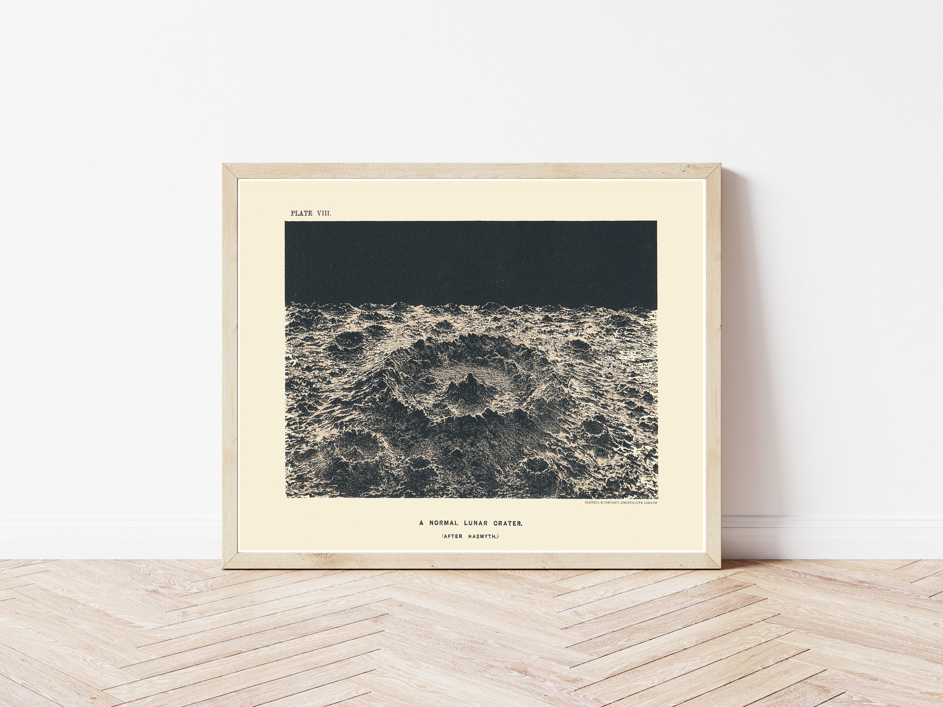 月面、月のクレーター 1897 天文学の本のイラスト | ファインアート