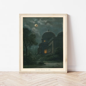 Partial Lunar Eclipse 1900 Astronomy Book Illustration | Fine Art Print