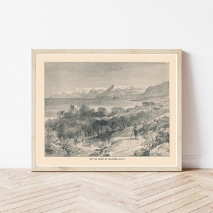Palermo Sicily Italy Coast View 1892 Engraving Illustration | Fine Art Print