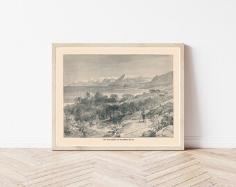 Palermo Sicily Italy Coast View 1892 Engraving Illustration | Fine Art Print