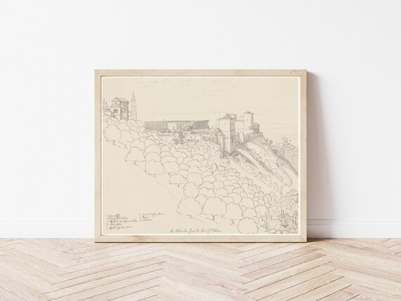 The Alhambra Granada Spain View 1776 Drawing | Fine Art Print
