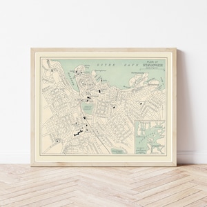 Stavanger Norvegia 1929 Mappa / Stampa artistica