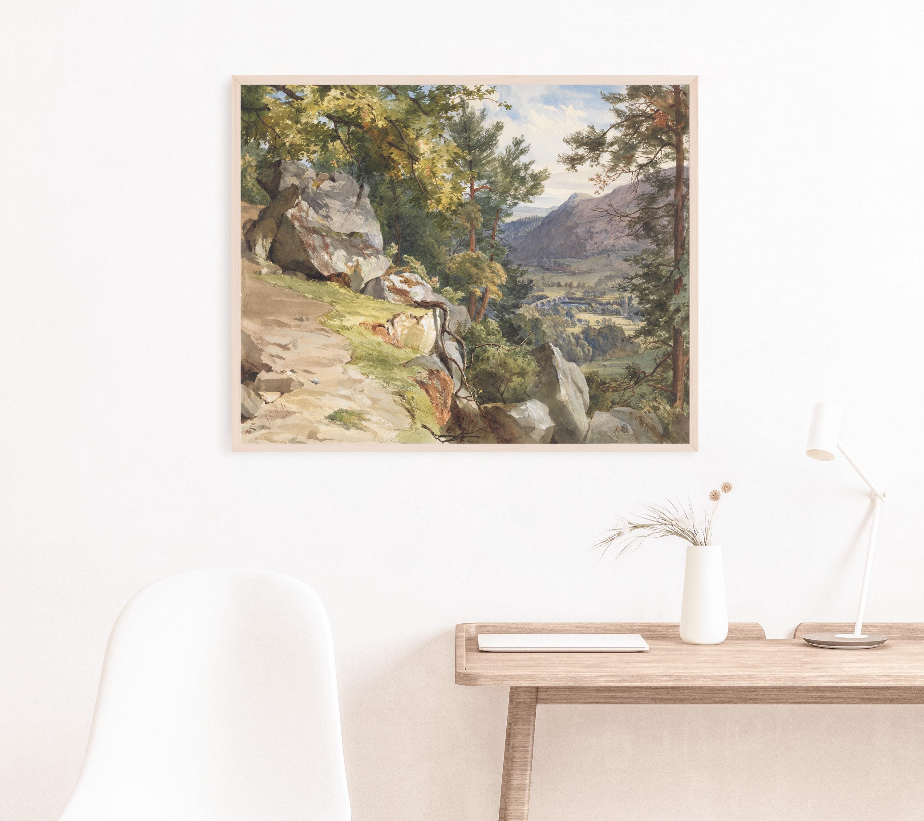 ダンケルド スコットランド 周辺の風景と眺望 1855 水彩画 | ファイン