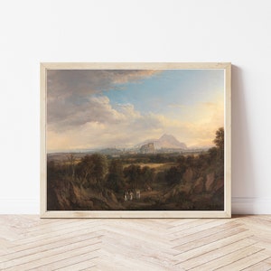 Peinture à l'huile d'Édimbourg, Écosse, vue 1826 | Impression d'art