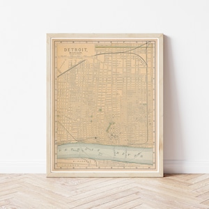 Detroit Michigan 1893 Map | Fine Art Print