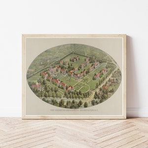 Lithografie van American University, Washington DC, 1899 | Kunstafdruk