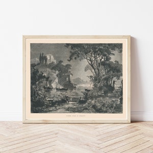 Posillipo Naples Italy Gulf of Naples 1877 Engraving Illustration | Fine Art Print
