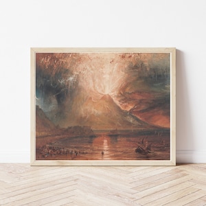 Mount Vesuvius Italy Eruption Circa 1820 Oil Painting | Fine Art Print