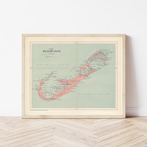 Bermudes 1923 : carte | Impression d'art
