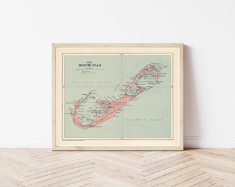 Bermudes 1923 : carte | Impression d'art