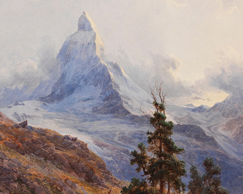 Matterhorn Mountain Zermatt Switzerland 1888 Oil Painting | Fine Art ...