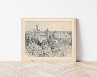 Das Smithsonian Washington DC 1892 Gravur Illustration | Fine Art Druck