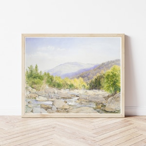 Scène de la nature des montagnes Catskill 1867 aquarelle | Impression d&#39;art