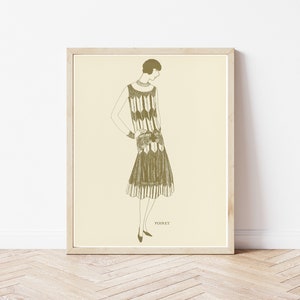 Art Deco 1920&#39;s Fashion & Style Illustration, 1925 Flapper Fashion Art | Fine Art Print
