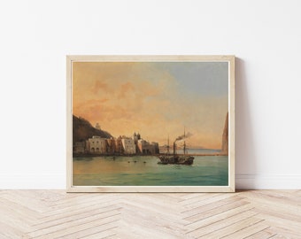 Ischia Italy View 1842 Oil Painting | Fine Art Print