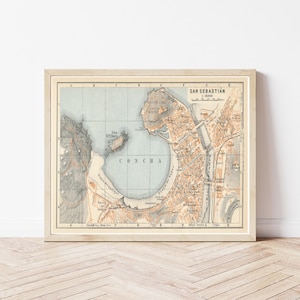 San Sebastian Spain 1913 Map | Fine Art Print