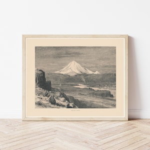 Mount Hood Oregon View 1872 Engraving Illustration | Fine Art Print