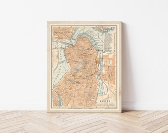 Boston Massachusetts 1909 Map Fine Art Print