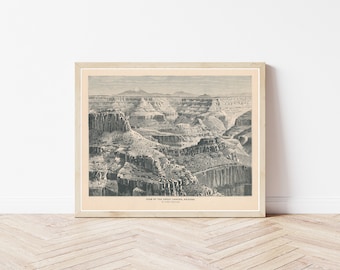 Grand Canyon National Park View 1892 Engraving Fine Art Print