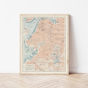 Carte de Brooklyn, New York 1909 | Impression d'art